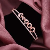 American Diamond Rose Gold White Bracelet